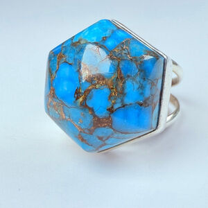 Jay King DTR Desert Rose 27 CT Turquoise Southwestern Sterling Silver 925 Ring